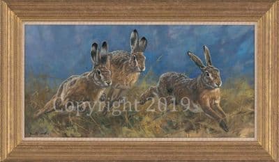 Hare Original Oil Painting  'The Race' by John Trickett