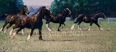 Heavy Horse Limited Edition Print 'Heavy Traffic' by Malcolm Coward