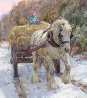 Heavy Horse Limited Edition Print 'The Old Railway Line' by Rosemary Sarah Welch