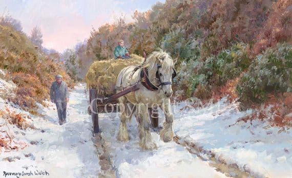 Heavy Horse Limited Edition Print 'The Old Railway Line' by Rosemary Sarah Welch