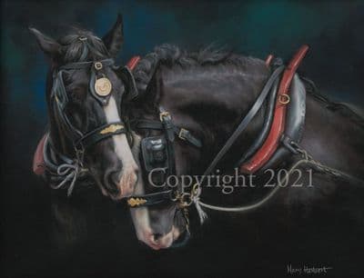 Heavy Horse Limited Edition Print 'Workmates' by Mary Herbert