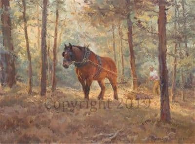 Heavy Horse Original Oil Painting 'In The New Forest' by Rosemary Sarah Welch