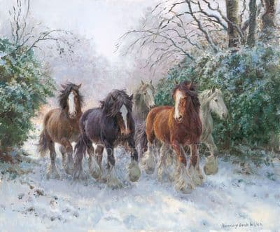 Heavy Horse Original Painting 'The Heavy Mob' by Rosemary Sarah Welch