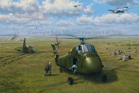 Helicopter Search and Rescue Limited Edition Print 'Rescue on the Plain of Jars' by Keith Woodcock