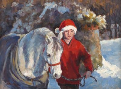 Horse Blank Greetings Card 'Christmas Turnout' by Debbie Dunbar C671