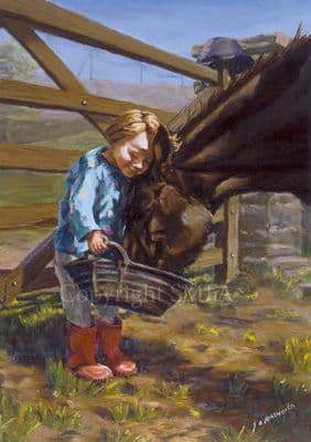 Horse Blank Greetings Card 'Cupboard Love' by Julie Ainsworth  B173