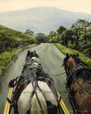 Horse Coloured Gypsy Vanner Limited Edition Print 'On The Road' by Diana Rosemary Lodge