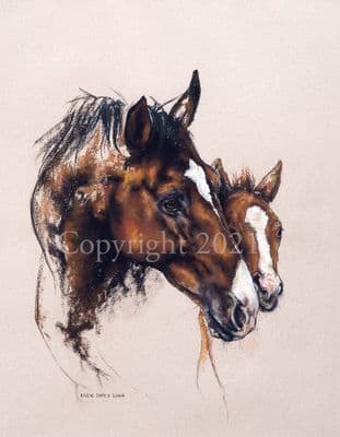 Horse Limited Edition Print 'Comfort' by Karen Davies