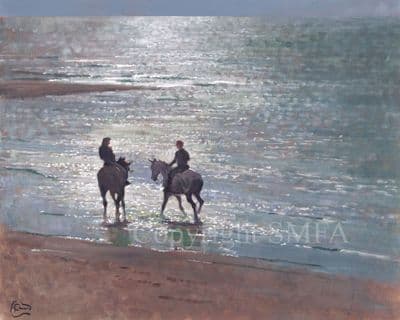 Horse Limited Edition Print 'Paddling' by Malcom Coward