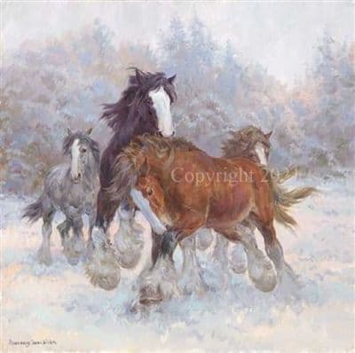 Horse Limited Edition Print 'Silly in the Snow' by Rosemary Sarah Welch