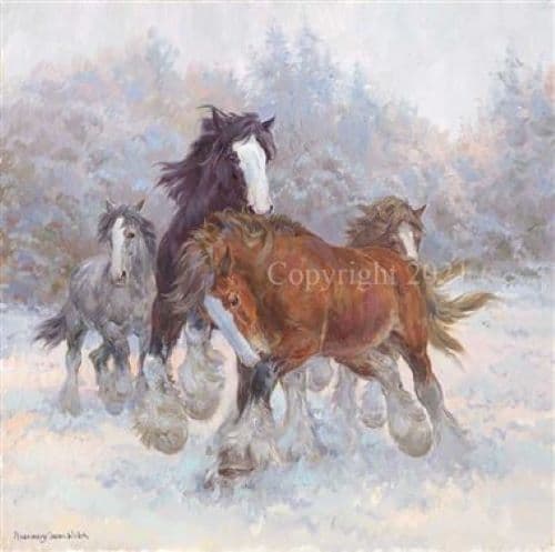 Horse Limited Edition Print 'Silly in the Snow' by Rosemary Sarah Welch
