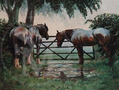 Horse Limited Edition Print 'Wet Afternoon' by Malcolm Coward