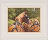 Horse Original Oil Painting  'From the Drivers Seat' by Rosemary Sarah Welch