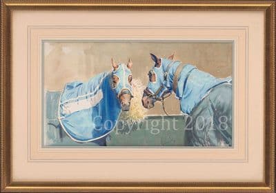 Horse Original Watercolour 'Caped Crusaders' by Malcolm Coward