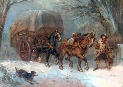 Horse Pack of 10 Christmas Cards 'The Hay Wagon' C610X