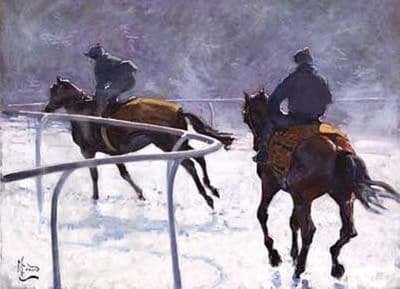 Horse Racing Christmas Cards 'Frosty Gallops' by Malcolm Coward C343X
