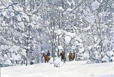 Horse Racing  Christmas Cards 'Racehorses in the Snow' by Roy Miller C256X