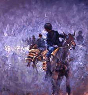 Horse Racing Limited Edition Print 'Blankets of Mist' by Malcolm Coward
