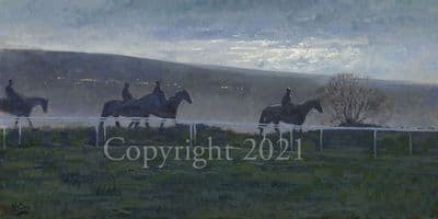 Horse Racing Limited Edition Print 'Heading for Home Middleham' by Malcolm Coward