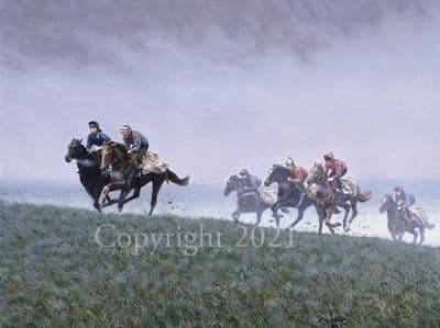 Horse Racing Limited Edition Print 'Out of the Gloom' by Roy Miller