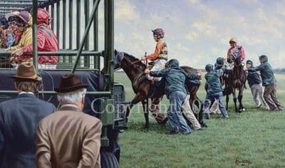 Horse Racing Limited Edition Print 'Reluctant Participants' by Roy Miller