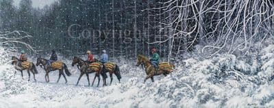 Horse Racing Limited Edition Print 'Snow on Snow' by Roy Miller