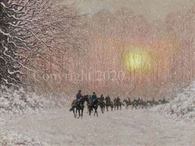 Horse Racing Pack of 10 Christmas Cards 'Winter Solstice' by Roy Miller C617X