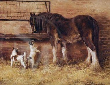 Horse Terrier Open Edition Print 'Supper Time' by Mick Cawston