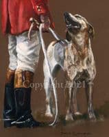Hound Huntsman Limited Edition Print 'At Your Service' by Debbie Gillingham