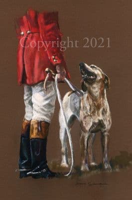 Hound Huntsman Limited Edition Print 'At Your Service' by Debbie Gillingham