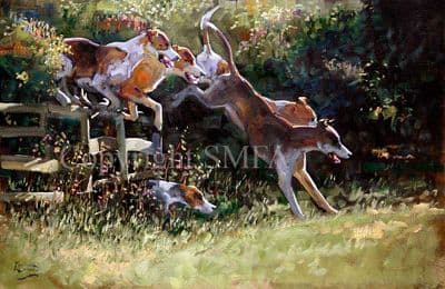 Hound Limited Edition Print 'In Hot Pursuit' by Malcom Coward