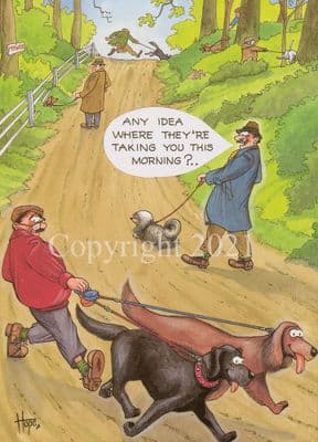 Humorous Blank Greetings Card 'His Masters Voice' by Christopher Hope TH038