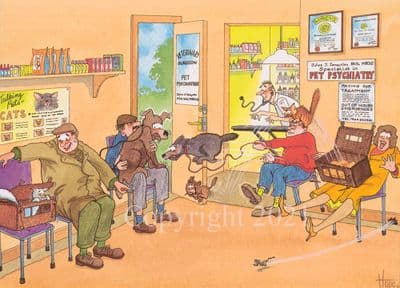 Humorous Blank Greetings Card 'Pet Psychiatry' by Christopher Hope TH041