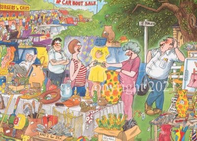 Humorous Blank Greetings Card 'The Bargain' by Christopher Hope TH016