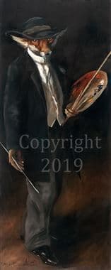 Humorous Fox Limited Edition Print 'The Portrait Painter' by Mick Cawston