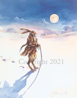 Humorous Hare Limited Edition Print 'Moongazer' by Jonathan Walker