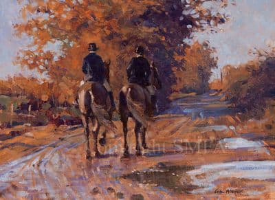 Hunting Blank Greetings Card 'End of A Good Day' by Colin Allbrook C258