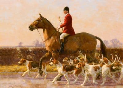 Hunting Blank Greetings Card 'Huntsman and Hounds' by Frederick Haycock C358