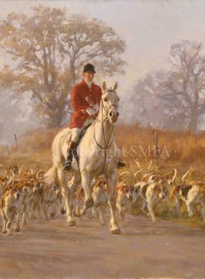 Hunting Blank Greetings Card 'Moving Off' by Fred Haycock