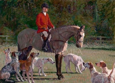Hunting Blank Greetings Card 'Roderick Duncan' Grove and Rufford Hunt by Malcolm Coward C264