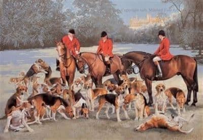 Hunting Blank Greetings Card 'The Belvoir' by Jennifer Bell C482