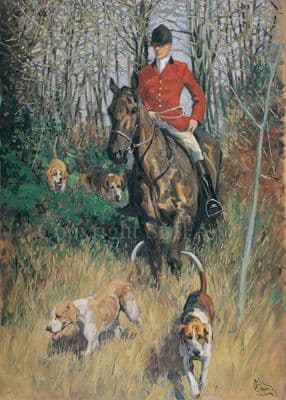 Hunting Blank Greetings Card 'The Huntsman' by Malcolm Coward C94