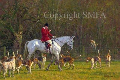 Hunting Limited Edition 'Huntsman Daniel Cherriman with The Pytchley Hounds' by Frederick Haycock