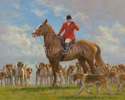 Hunting Limited Edition 'John Holiday With The Duke of Rutland's' Hounds by Frederick Haycock