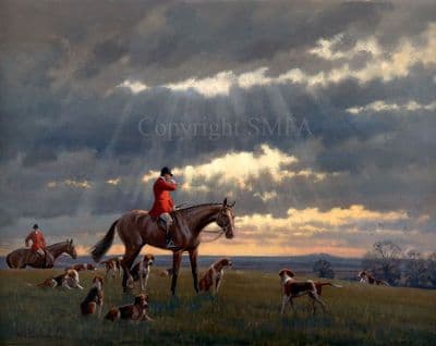 Hunting Limited Edition Print 'Blowing for Home' by Neil Cawthorne