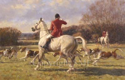 Hunting Limited Edition Print 'Blowing Out' by Frederick Haycock