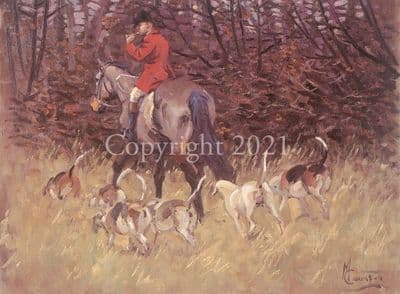 Hunting Limited Edition Print 'Blowing out of Covert' by Malcolm Coward