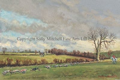 Hunting Limited Edition Print 'The Cottesmore Away from Peakes' by Robin Furness