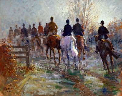 Hunting Limited Edition Print 'The Days End'  by Malcolm Coward