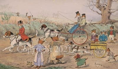 Hunting Open Edition Print 'On the Road to Covert' by Harry B Neilson